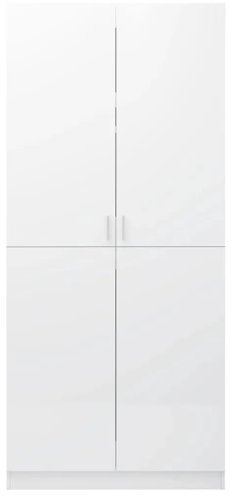 Roupeiro 80x52x180 cm derivados de madeira branco brilhante