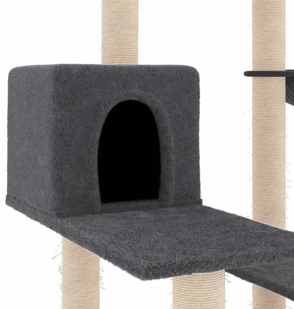 Árvore p/ gatos postes arranhadores sisal 82,5 cm cinza-escuro