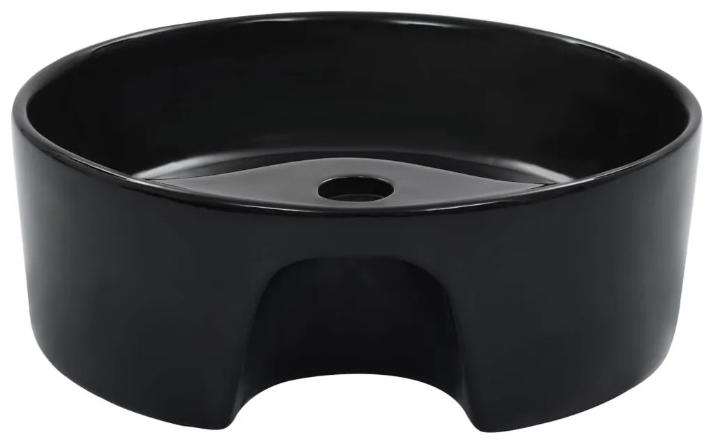 Lavatório com extravasamento 36x13 cm cerâmica preto