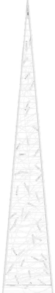 Cone de iluminação decorativo c/ LEDs azuis acrílico 90 cm