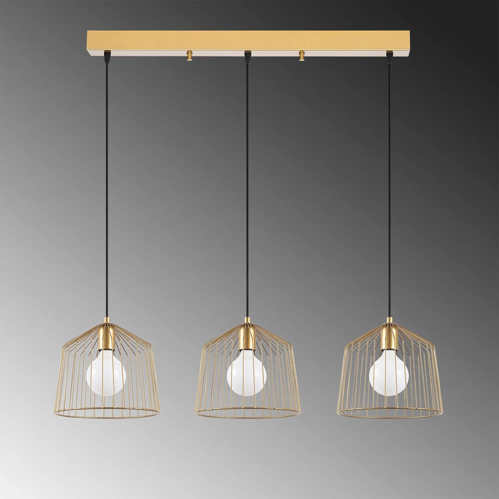 Candeeiro de Teto Cat – Ouro Brilhante – 96 x 26 x 121 cm