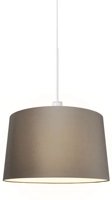 Candeeiro de suspensão moderno branco com abajur 45 cm bege - Combi 1 Country / Rústico,Moderno
