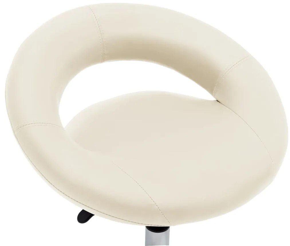 Cadeira de jantar giratória couro artificial cor creme