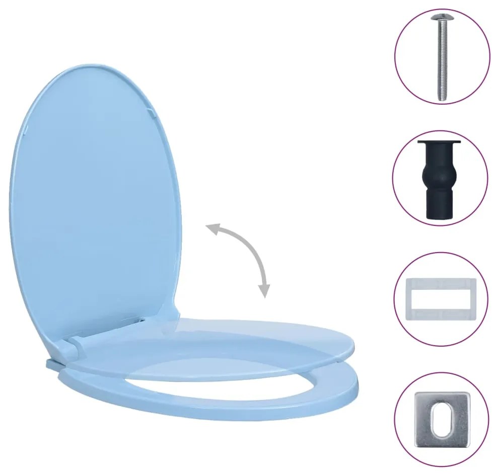 Tampo sanita oval fecho suave e remoção rápida azul