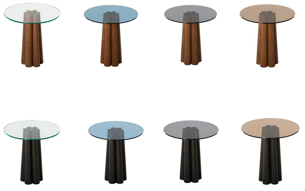Mesa de Centro Thales – Nogueira e Cinzento Escuro – 50x50x50 cm