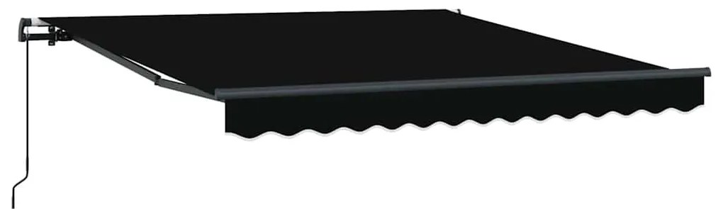 Toldo Retrátil Preto 350 x 250 cm Tecido de acrílico e alumínio