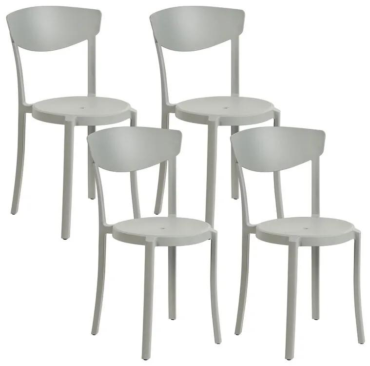 Conjunto de 4 cadeiras de jantar cinzentas claras VIESTE Beliani