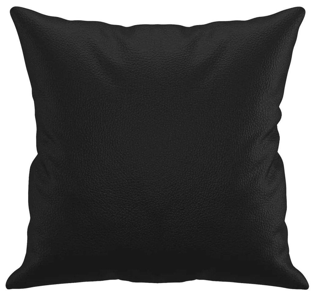 Almofadas decorativas 2 pcs 40x40 cm couro artificial preto