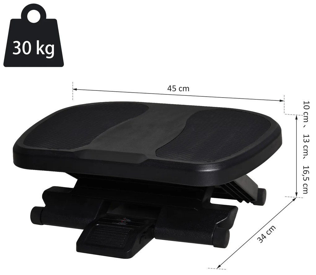 Apoio para os pés Altura Ajustável Massagem Alta Segurança Preto