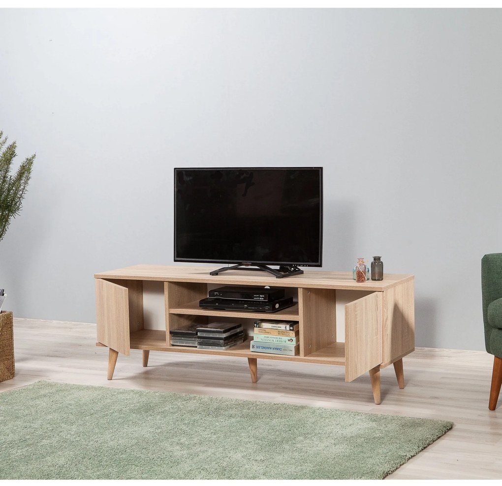 Móvel TV Truva – Carvalho Sonoma – 140 cm x 50 cm x 40 cm