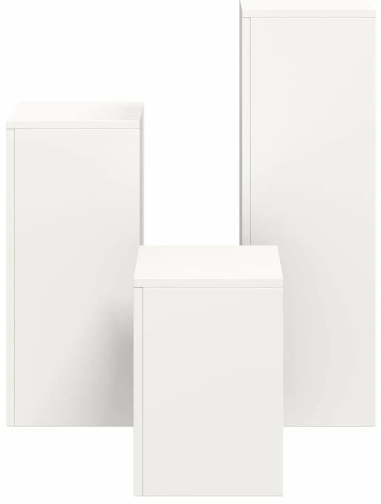 Suportes para Plantas Externas Pilar 3 pcs Branco Aço