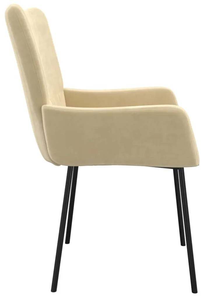 Cadeiras de jantar 2 pcs veludo cor creme