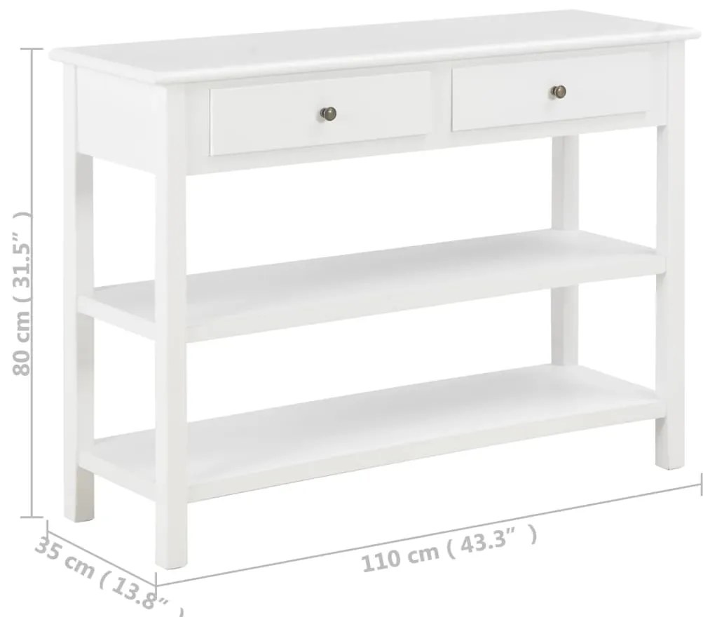 Aparador 110x35x80 cm MDF branco