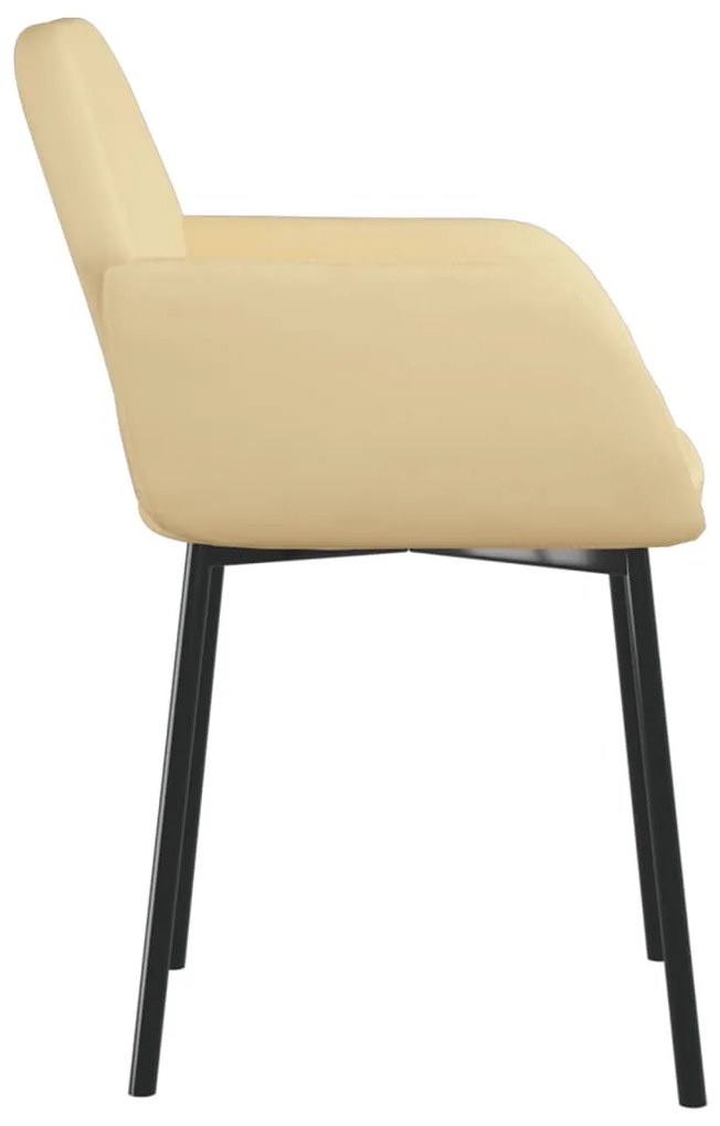 Cadeiras de jantar 2 pcs veludo cor creme