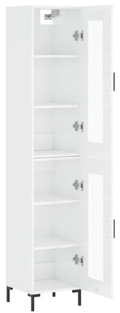 Vitrine Brenna de 180 cm - Branco Brilhante - Design Nórdico