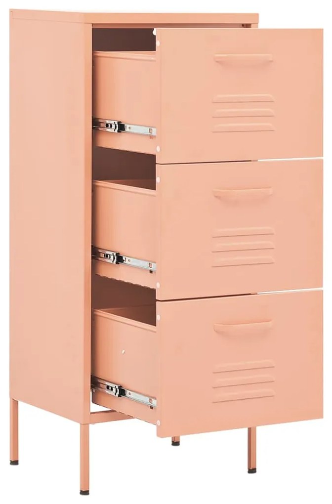 Armário de arrumação aço 42,5x35x101,5 cm rosa