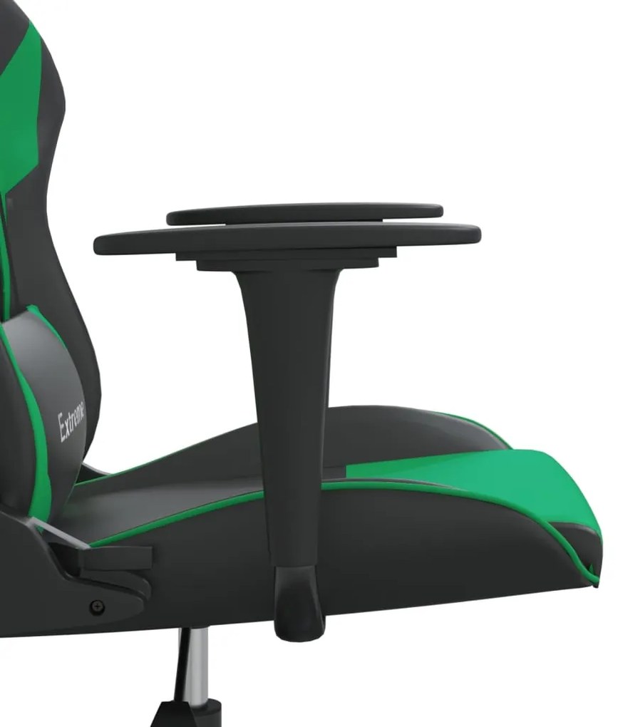 Cadeira gaming couro artificial preto e verde