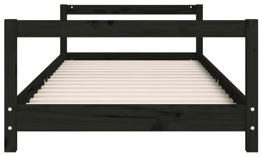 Estrutura de cama infantil 90x190 cm pinho maciço preto