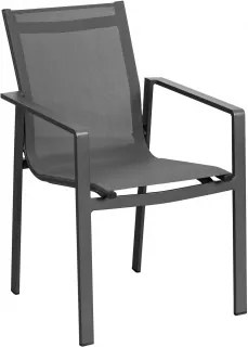 Pacote De 2 Cadeiras De Jardim De Alumínio Eika Cinza Grafito - Sklum