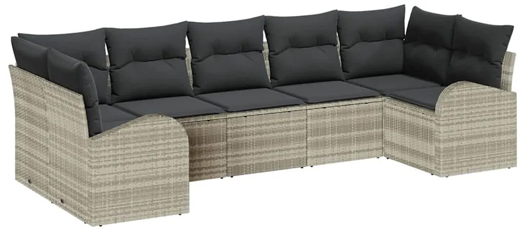 Conjunto de Sofá de Jardim de 7 Peças com Almofadas de Rattan Verde Cl