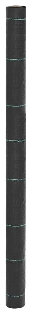 vidaXL Tela para ervas daninhas 1,5x200 m PP preto