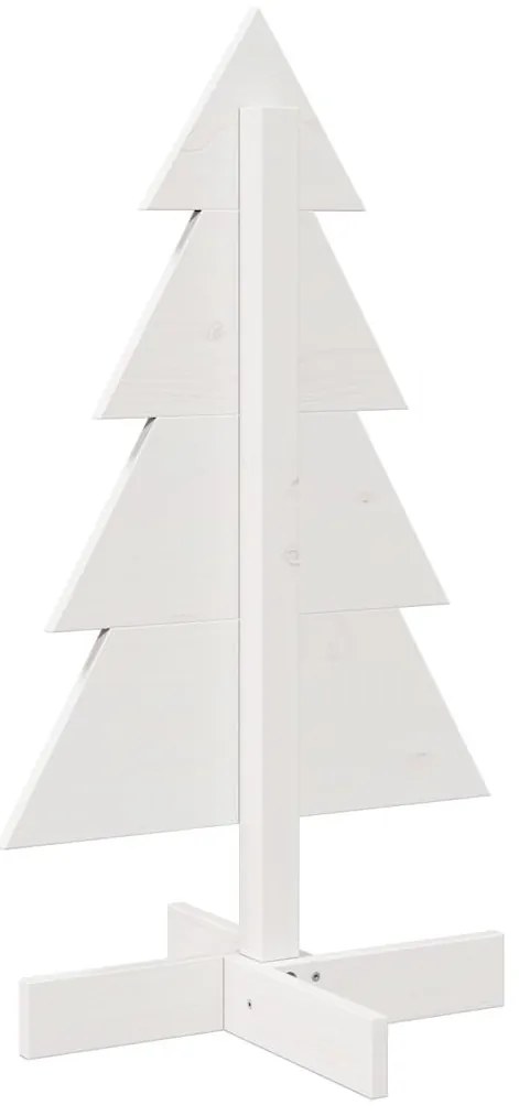 Árvore Natal decorativa 80 cm madeira de pinho maciça branco