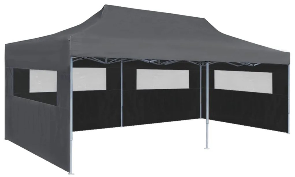 vidaXL Tenda de festa pop-up dobrável paredes laterais 3x6 m antracite