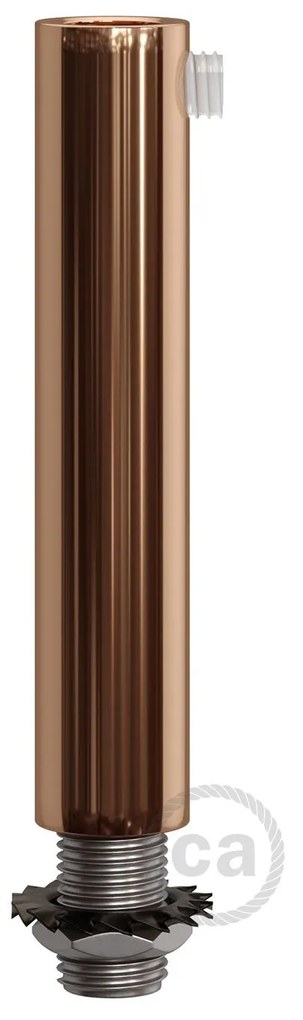 Copper finish metal round 7 cm strain relief clamp provided with threaded tube nut and washer