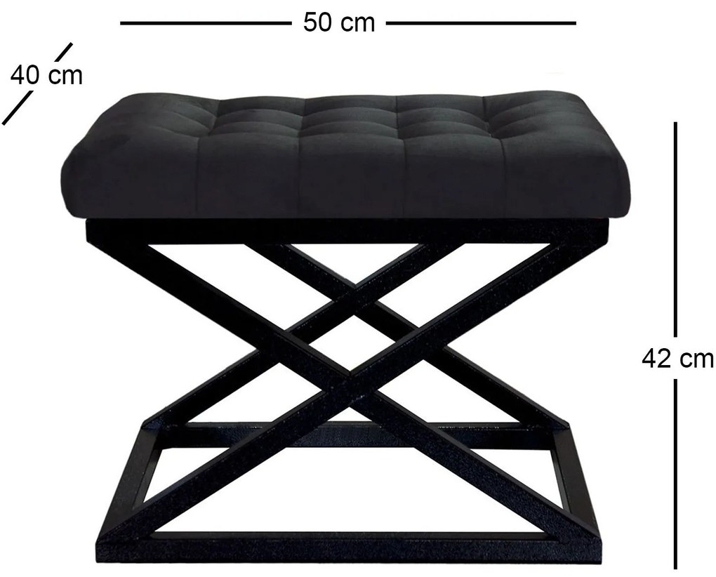 Pouffe Capraz – Preto – 50x42x40 cm