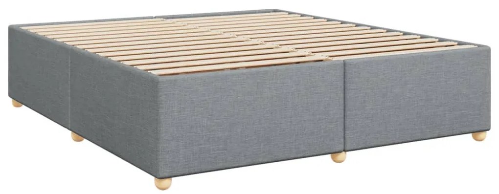 Estrutura de cama sem colchão 180x200 cm tecido cinzento-claro
