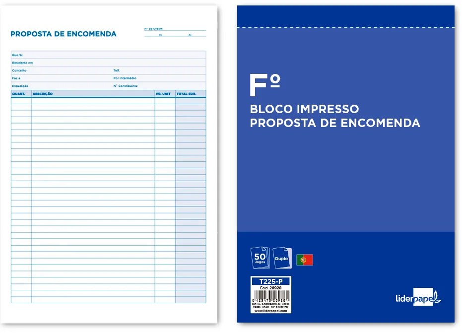 Bloco de Encomendas Duplicado 215x315 mm
