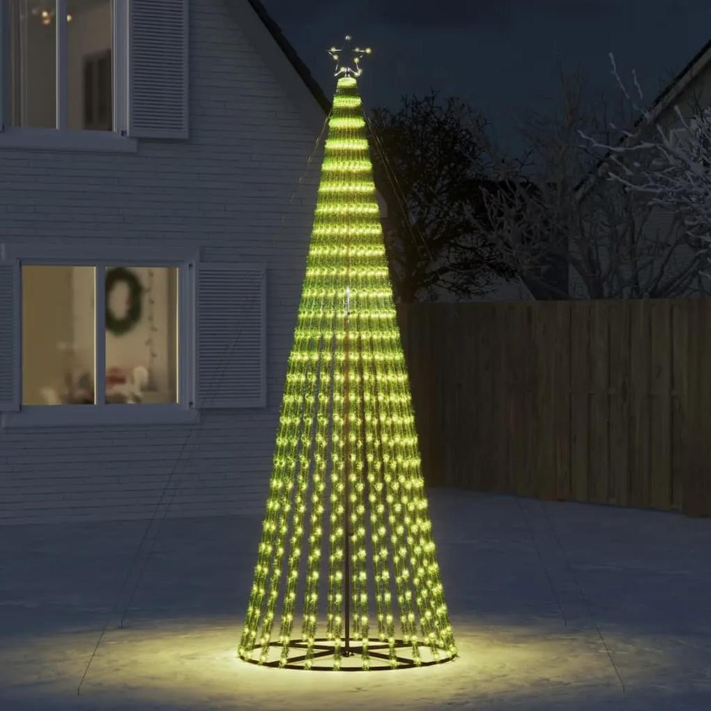 358068 vidaXL Árvore de Natal luminosa em cone 688 LEDs 300 cm branco quente