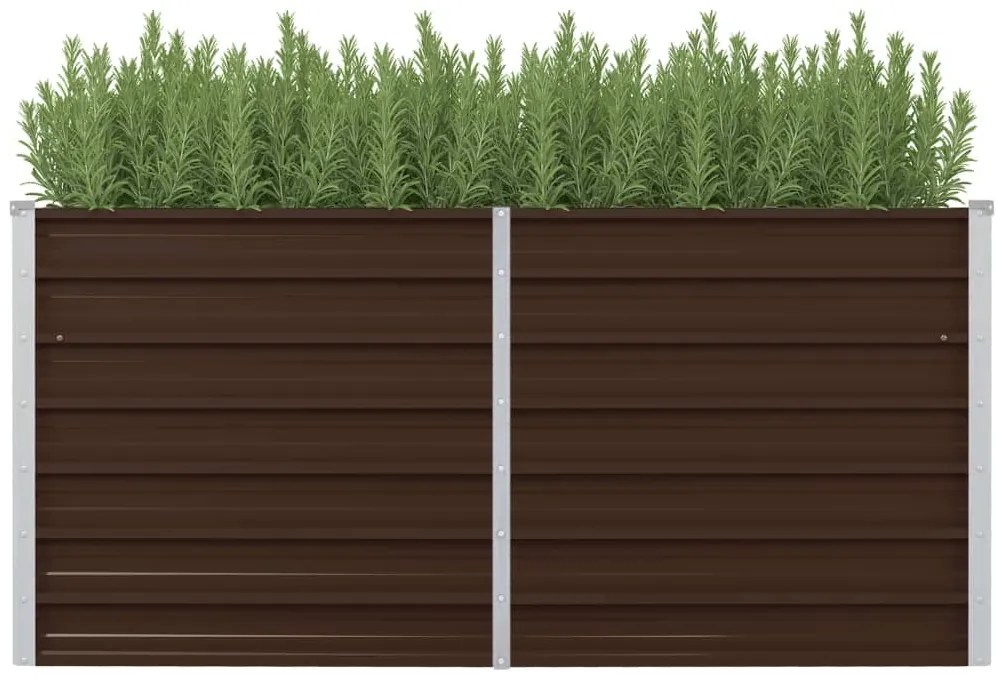 vidaXL Canteiro de jardim elevado 160x80x77cm aço galvanizado castanho