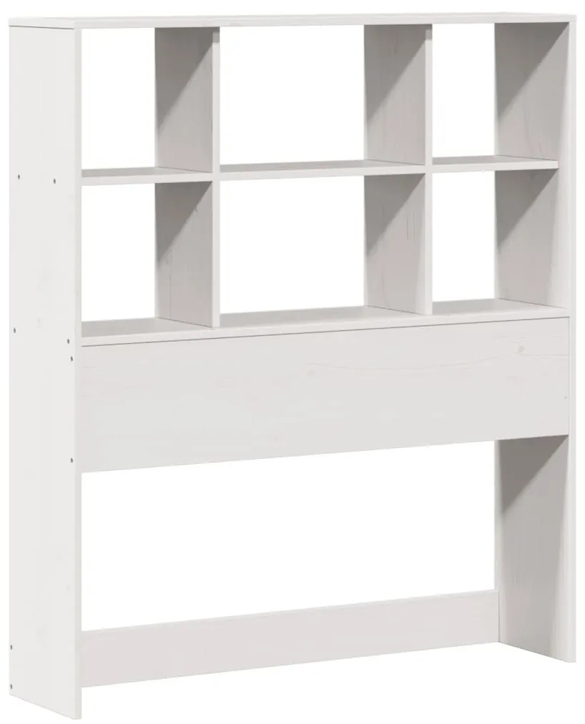 Cama com estante sem colchão 90x200 cm pinho maciço branco