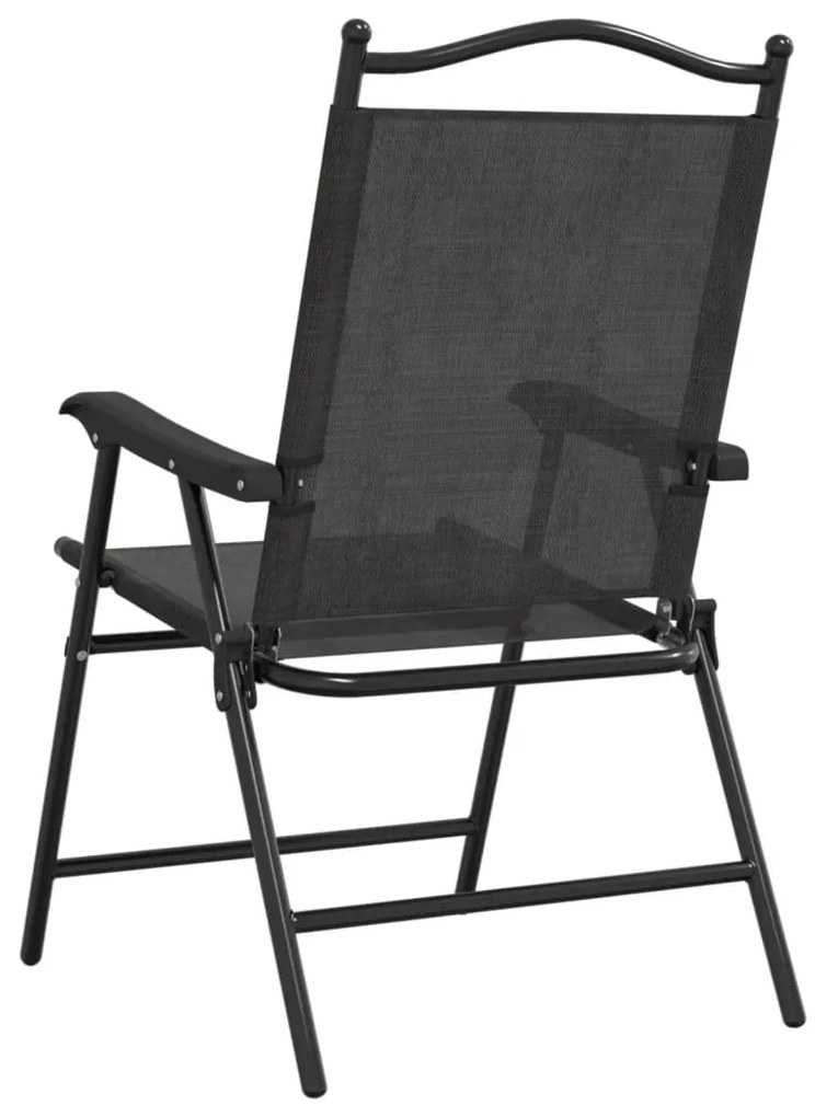 Cadeiras de jardim dobráveis 4 pcs aço/textilene cinza mesclado
