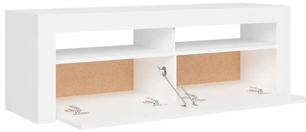 Móvel de TV com luzes LED 120x35x40 cm branco
