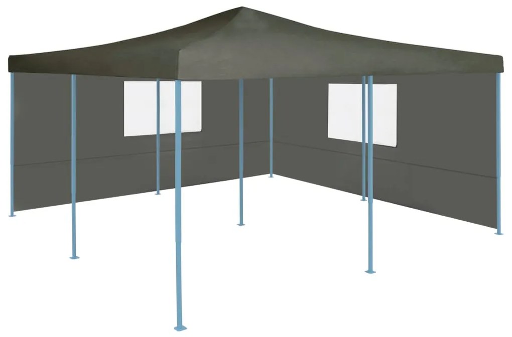 vidaXL Tenda dobrável com 2 paredes laterais 5x5 m antracite
