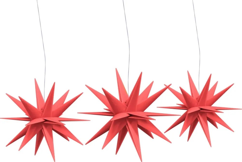 Luzes de Natal com LEDs 3 pcs dobrável vermelho