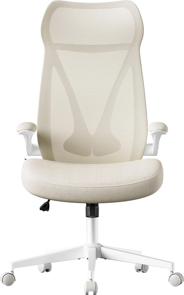 Cadeira de escritório ergonómica 67 x 67 x 125 cm bege