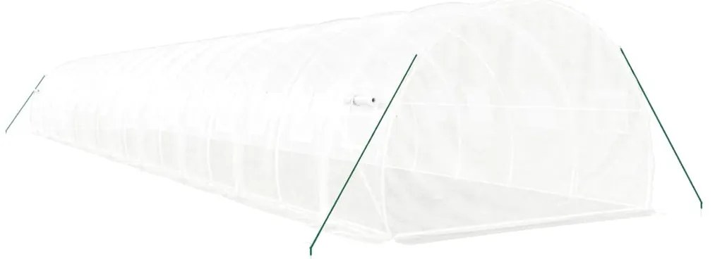 Estufa com estrutura de aço 54 m² 18x3x2 m branco