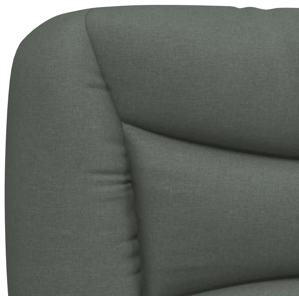 Estrutura de cama sem colchão 140x200 cm tecido cinzento-escuro