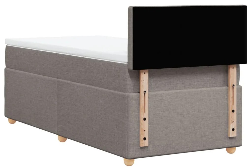 Cama com molas/colchão 80x200 cm tecido castanho-acinzentado
