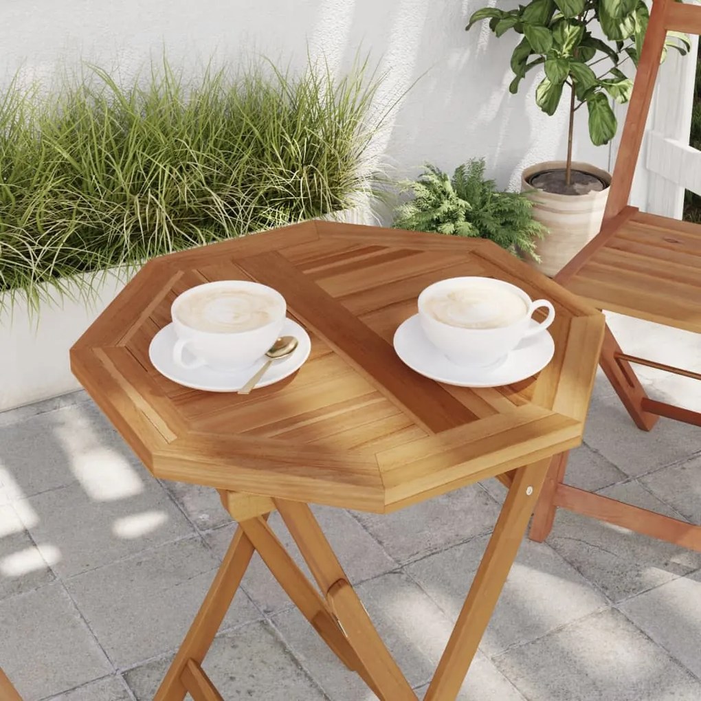 vidaXL Tampo de mesa octogonal 50x50x2,5 cm madeira de teca maciça