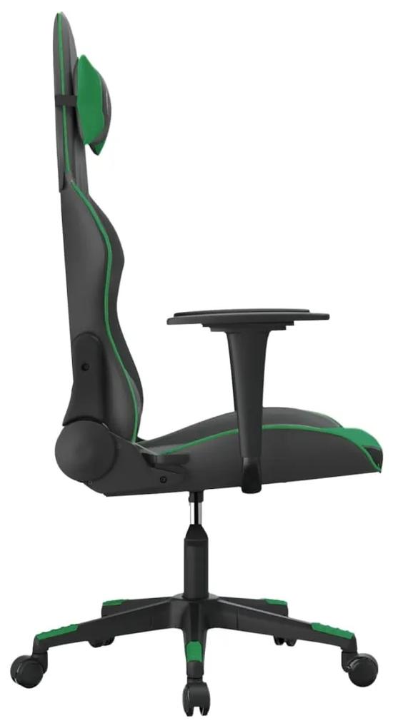 Cadeira gaming couro artificial preto e verde