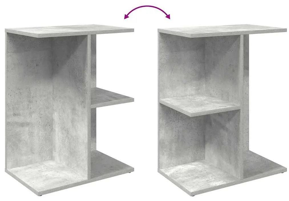 Mesas cabeceira 2 pcs 46,5x29x61cm deriv. madeira cinza cimento