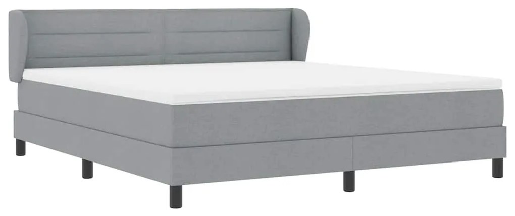 Cama Box Spring com Colchão Cinzento Claro 180x200 cm em Tecido