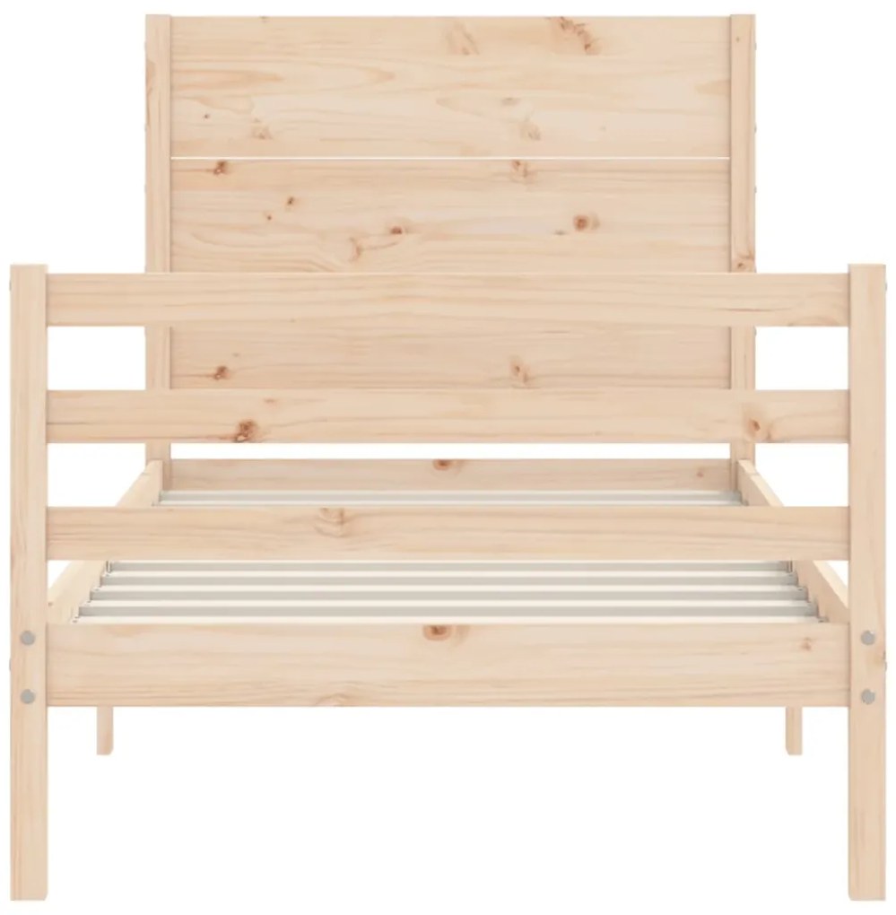 Estrutura de cama com cabeceira 100x200 cm madeira maciça