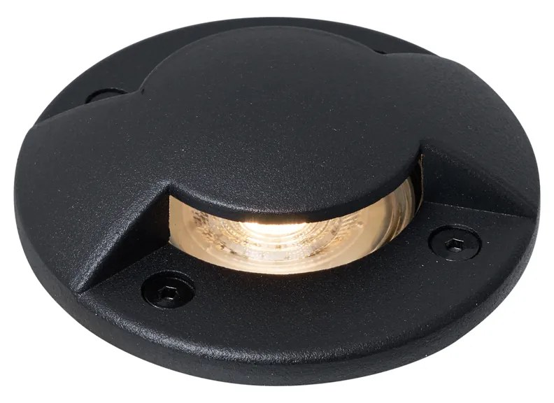Foco de chão moderno preto GU10 50mm efeito de 2 luzes IP65/IP67 - Cellar Moderno