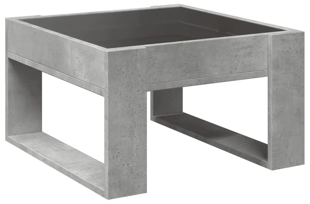 Mesa de centro luzes LED Infinity 50x53x30 cm cinzento cimento