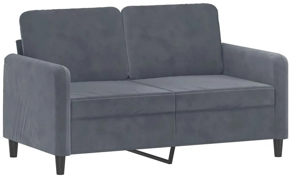 3 pcs conjunto de sofás veludo cinzento-escuro